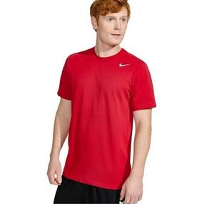 Nike Men's Red Dri-Fit Training Short Sleeve Athle